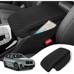 Car Center Console Cover Armrest Cover for 2018-2023 2024 BMW X3 Center Console Pad Interior Accessories Car Armrest Seat Box Cover Protector with Pockets Storage Bag