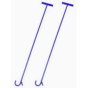 5th Wheel Pin Puller, 42" Solid Steel Chrome Plated 5th Wheel Puller Hook, Heavy Duty 5th Wheel Puller w/Hook, 1 Pack (Blue)
