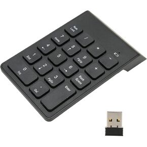 ciciglow Wireless Numeric Keypad, 18 Keys Portable Number Numpad with 2.4G USB Receiver for Android Tablets, for Linux, Desktop, for Win XP,for Vista, for Win 7, 8, 10