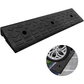 Nisorpa 5" Rubber Curb Ramps 10 Ton Heavy Duty Loading Driveway Ramps with 4 Expansion Screws, Wheelchair Threshold Non-Slip Ramp for Trucks Cars Motorhome Forklifts, 39.3x11.8x5 Inch (Black+Yellow) in Saudi Arabia