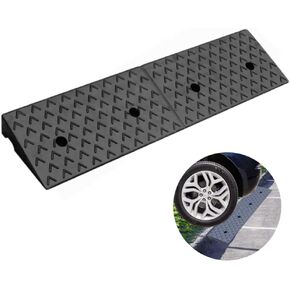 Nisorpa 5" Rubber Curb Ramps 10 Ton Heavy Duty Loading Driveway Ramps with 4 Expansion Screws, Wheelchair Threshold Non-Slip Ramp for Trucks Cars Motorhome Forklifts, 39.3x11.8x5 Inch (Black+Yellow)