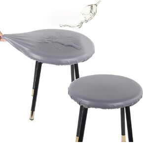 Sigmat Round Stool Covers, Stretch Waterproof 15"-20" Bar Stool Seat Cover Round Chair Covers Burgandy 2 Pack