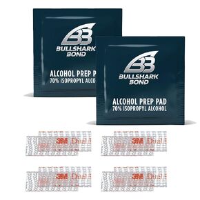 EZ Pass/I-Pass/Toll Tag Clear Tape Mounting Kit, 4 Sets (8 Strips) 3M Double Sided Adhesive Scotch Strips with Velcro Strips, Alien Tape Grip with Alcohol Prep Pad, EZ Pass Holder