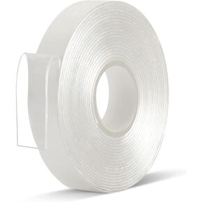 Maxwel Manufacturing Double Sided Tape Heavy Duty - 1 in 10 Ft Strong Acrylic Adhesive Removable Clear Double Sided Mounting Tape for Home Poster Mounting/Carpet Fix/DIY Crafts Pack of 1 Roll
