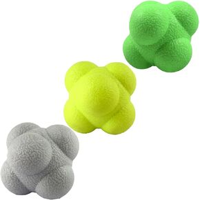 Reaction Ball,Reflex Ball for Hand Eye Coordination Training,2.83 inch,Pack of 3-Grey,Yellow,Green.
