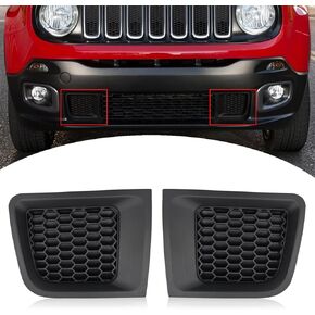 BINQIGOO 1 Pair Front Bumper Insert Grilles Bezel Cover Replacement Fit for Jeep Renegade 2015-2018 Sport Latitude Trailhawk Limited