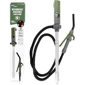TERA PUMP 2X More Powerful Rechargeable Battery Liquid Transfer Pump [Up to 20% Faster Flow, 11.7 Liter per Minute] Precise Nozzle Extra Long 1.5 Meter Hose for E85, Gas, Diesel, Kerosene and more