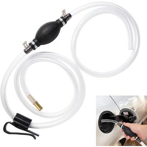 Yetofro Gas Siphon Hose Pump, Manual Hand Water pump, Gasoline Transfer Pump for water Gas Oil Petrol Diesel, Fuel Siphon Pump with 2 Durable PVC Syphon Hoses