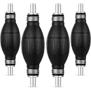4 Pieces Black Primer Bulb Rubber Fuel Pump Transfer Vacuum Fuel Primer Bulb Marine Gas Siphon Hand Pump Outboard Fuel Line for Petrol Marine Boat Accessories (5/16 8mm)