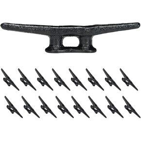 المربط المبسط للمعيشة مقاس 6 بوصات | حديد الزهر المطلي بالكهرباء المقاوم للطقس مقاس 6 بوصات ربطات ربط للقارب الأسود للرصيف البحري أو الديكور البحري البحري المزخرف | 4، 8، أو 16 حزمة in Kuwait