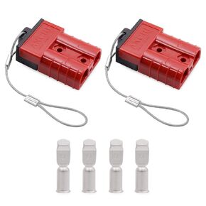 50 Amp Battery Quick Connect Connector 6-12 Gauge Battery Quick Disconnect Cable Connector Plug Kit with Mounting Bracket for Boat Winch Car Trolling Motor - 2Pack