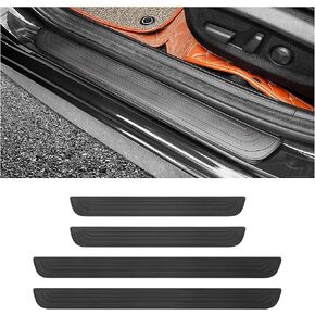 4PCS Car Door Sill Protector,Anti-Scratch Rubber Car Door Protector Edge Guards for Door Steps,Universal Waterproof Door Threshold Strips Exterior Accessories for Car Truck SUV (Black, Width 1.57")