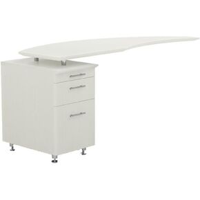 Mayline MNRTPLLGS Medina 63" W Left Return for use with Desks, sold separately, Gray Steel Laminate