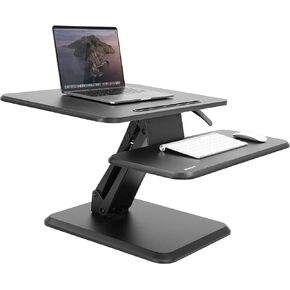 Mount-It! Standing Desk Converter, Compact Small 25" Adjustable Desktop Standing Desk - Sit to Desk Riser, Manual Lift with Gas Spring for Home Laptop, Office Standing Computer Desks