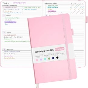 Forvencer Planner, Daily, Weekly & Monthly Planner 2024-2025 Academic Year, Durable Hardcover Weekly Planner for Work, School, Home, Start Anytime, A5(5.8'' x 8.3''), Burgundy