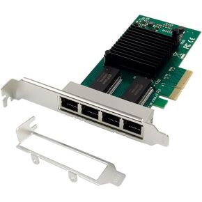 Dual Port RJ-45 10/100/1000Mbps PCI-Express x 4 Gigabit Ethernet Server Adapter Dual Port Network Interface Controller Card for I350AM2 Chipset, Compare to Intel I350-T2