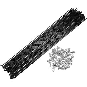 X AUTOHAUX 40 Pcs Bicycle Steel Spokes 14G Bike Spoke 292mm Length with Nipples for Most Bicycle