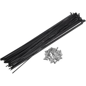 X AUTOHAUX 36 Pcs Bicycle Steel Spokes 13G Bike Spoke 257mm Length with Nipples for Most Bicycle