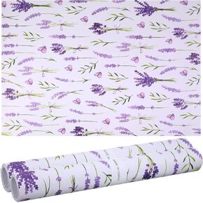 24 Sheets Drawer Liners for Dresser Lavender Scented Drawer Liners Drawer Paper Non Adhesive Drawer Liners Dresser Scented Floral Print Fragrant Large 15.7 x 22.8 Inch for Home Shelf(Elegant Style)