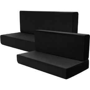 Buryeah Dinette Cushion Covers, 2 Sets Stretch Fit RV Sofa Cover for Bench, Furniture Protector, Waterproof, Beige, Polyester in Kuwait