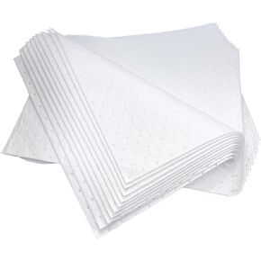 Heavyweight Oil Absorbing Pads,White Absorbing Heavy Weight Oil-Only Absorbent Mat Pad (20 Pads,15" x 20"')…
