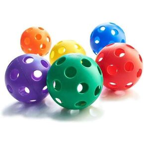 BSN Plastic Play Balls - Softball Size (Set of 6),Blue,Green,Orange,Purple,Red,White