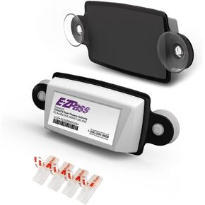 AUTOBOXCLUB EZ Pass Holder, IPass Holder/Toll Pass Holder for Most US States/Toll Pass Windshield Mount/Easy to Install and Remove/with 4pcs Toll Pass Mounting Strips/UV-Protective (BLACK, 1 PACK)