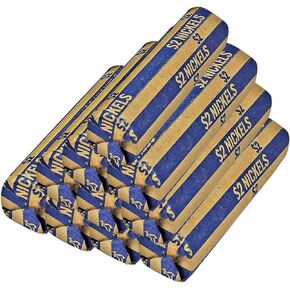J Mark 100 Coin Roll Wrappers, Made in USA, J Mark Coin Deposit Slip, Flat Coin Rollers (Dimes, Pennies, Quarter, Nickel) (100-Dime)
