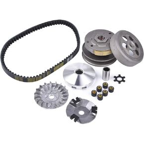 Transmission Rebuild Kit - Replacement Clutch Kit Compatible with Sportsman ATV, Predator, Scrambler, 50CC 90CC 2 Stroke ATV Part - Includes Clutch & Variator Assembly, Drive Belt & Roller Weights