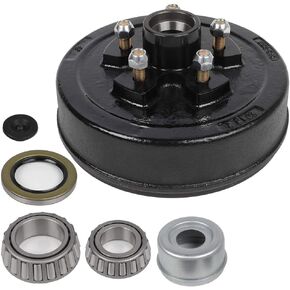 ECCPP Black Boat Trailer Brake Drum Hub Kit 10 x 2 1/4 5 Bolt 1 1/16 x 1 3/8 44649 x 68149 Fit for 3500lb