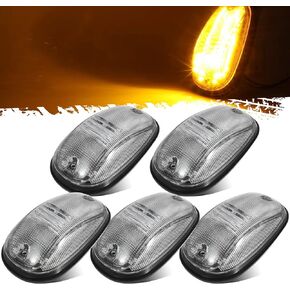 Partsam 5PCS Cab Marker Clear/Amber 45LED Top Roof Light Compatible with Dodge Ram 1500 2500 3500 4500 5500 Pickup 2003 2004 2005 2006 2007 2008 2009 2010 2011 2012 2013 2014 2015 2016 2017 2018