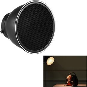 Andoer 7" Standard Reflector Diffuser Lamp Shade Dish with 60° Honeycomb Grid for Bowens Mount Studio Strobe Flash Light Speedlite (Without Soft Cloth)