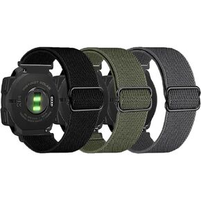 3 Packs Stretchy Nylon Bands Compatible with Garmin Instinct/Instinct 2 Solar, 22mm Sport Breathable Wristband for Garmin Instinct Tactical/Solar/Tide/Esports