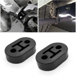 Exhaust Rubber Hanger, 2PCS Insulator Bushing Mount with 4 Holes, Adjustable Muffler Shock Absorber Bracket, Automotive Accessories Universal for Most Cars