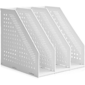 SAYEEC Desktop File Magazine Folder Holder 4 Section Plastic Hollow Documents Foldable Organizer File Cabinet Shelf Frames Dividers Rack Display and Storage