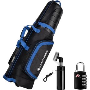 Hard Case Golf Travel Bag - Golf Travel Bag with Wheels & ABS Hard Case Top for Airlines with Password Lock, Easy to Maneuver Waterproof Lightweight Foldable Hard Shell Golf Club Protector Carrier Bag