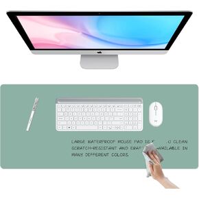 Dry Erase Desk Mat, Waterproof Desk Pad, Erasable Writing White Board for Making Plans, Non-Slip Large Desktop Protector for Office, Home, School 31"x13" (Grey)