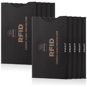 VULKIT RFID Blocking Sleeves 10 Pcs Credit Card Holders, Anti-Theft RFID Blocker Sets Travel Essentials Fits Bags & Purses