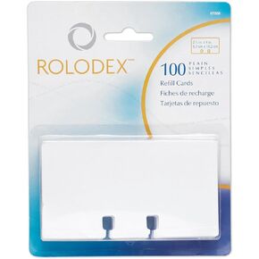 Rolodex Rotary File Card Refills, Unruled, 2-1/4 Inches Inchesx 4 Inches, 100 Cards, White (67558)- 3 Pack
