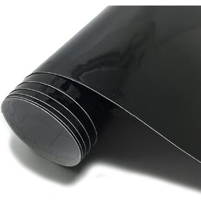 Lypumso High Gloss Black Car Vinyl Wrap Roll 1ft x 10ft Featuring Bubble Free Air-Release Technology Self Adhesive Car Wrap Film Automotive Vinyl Tape Roll for Vehicle Moto Furniture DIY Interior in Kuwait