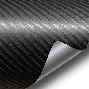 VViViD® Black True R Carbon Fiber Vinyl Wrap Roll with Air Release Technology (1 Foot by 5 Foot)