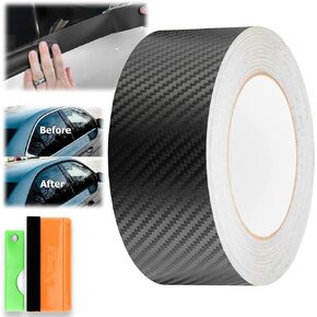 2 inches x 25 feet Gloss Black Vinyl Wrap Kit for Black Out Chrome Remove Window Trim Door Trim with Tool Kit