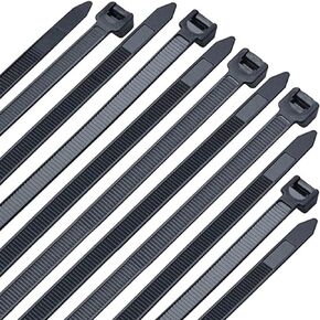 Reusable Zip Tie, 100 Pack 12 Inch Heavy Duty Nylon Cable Tie, 80lb Indoor Outdoor Multi-Purpose, Black