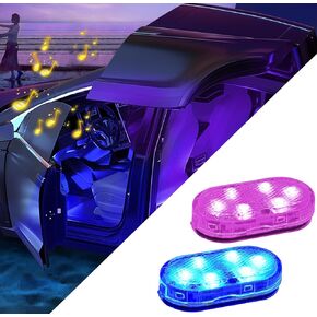 Car Led Lights Interior Wireless led Lights for Car, 7 Colors led Lights for Car Interior, Ambient Lighting Car Interior Car Lights Inside Your Car Wireless USB Rechargeable Interior Lights, 4pcs