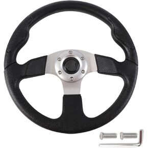 YEHICY 13.7" Golf Cart Steering Wheel for EZGO RXV TXT, Club Car DS, Club Car Precedent and Yamaha Universal Black EZGO Steering Wheel
