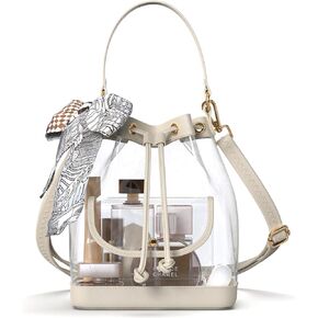 Missnine Clear Bag for Stadium Approved, Clear Crossbody Bucket Bag Transparent PVC Purse for Women, Concert Stadium Events