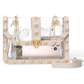 Missnine Clear Bag for Stadium Events Clear Crossbody Purse Stadium Approved Women Transparent Shoulder Bag for Concerts