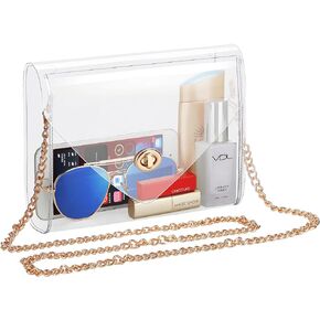 HAOGUAGUA Clear Purse for Women, Clear Bag Stadium Approved, See Through Clear Handbag for Concerts Sports Events