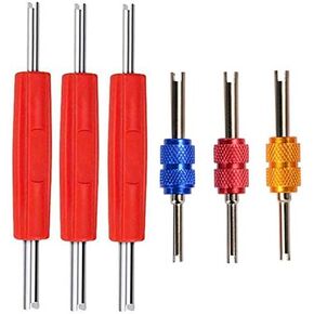 6Pcs Valve Core Removal Tool Set-R134a R12 HVAC Double Heads Tire A/C Systems Schrader Valve Stem Core Remover Tools,Tire Repair Tools, Air Conditioning Valve Core Remover Schrader Valve Tool
