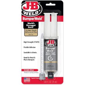 J-B Weld BumperWeld, Tan, Bumper Repair, Syringe w/Static Mixer